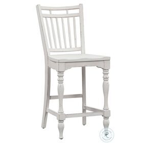 Magnolia Manor Antique White And Weathered Bark Spindle Back Counter Chair Set of 2