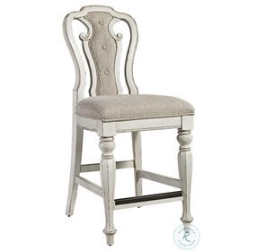 Magnolia Manor Antique White And Weathered Bark Counter Height Chair Set of 2