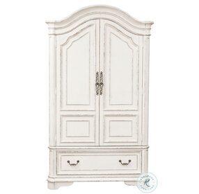 Magnolia Manor Antique White And Weathered Bark Armoire