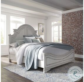 Magnolia Manor Antique White And Weathered Bark California King Panel Bed