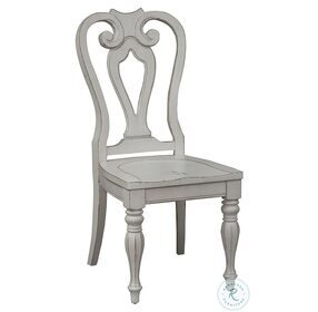 Magnolia Manor Antique White And Weathered Bark Splat Back Side Chair Set of 2