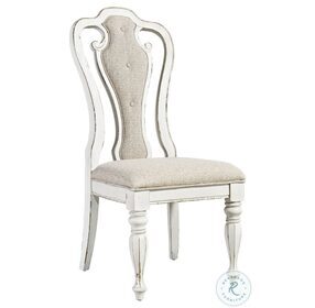 Magnolia Manor Antique White And Weathered Bark Splatback Side Chair Set of 2