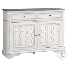 Magnolia Manor Antique White And Weathered Bark Buffet