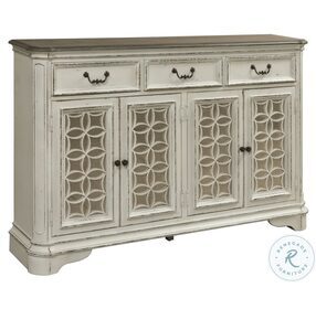 Magnolia Manor Antique White And Weathered Bark Hall Buffet