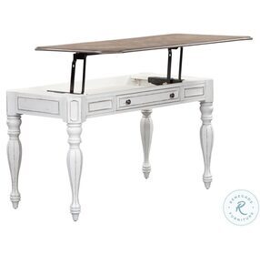 Magnolia Manor Antique White And Weathered Bark Lift Top Writing Desk
