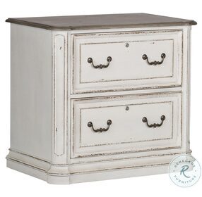 Magnolia Manor Antique White And Weathered Bark Jr Executive Media Lateral File Cabinet