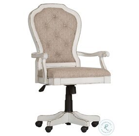 Magnolia Manor Antique White And Weathered Bark Jr Executive Desk Chair