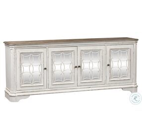 Magnolia Manor Antique White And Weathered Bark 84" TV Console