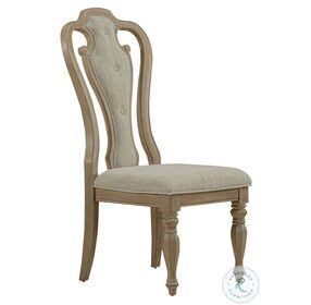 Magnolia Manor Weathered Bisque Splat Back Upholstered Side Chair Set of 2