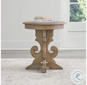 Magnolia Manor Weathered Bisque Round End Table