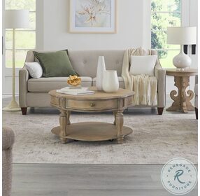 Magnolia Manor Weathered Bisque Round Occasional Table Set