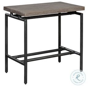 Sedona Gray White Glaze And Aged Iron Chairside Table