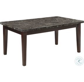 Decatur Dark Cherry And Espresso Marble Top Dining Table