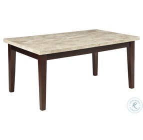 Decatur Espresso White Marble Top Dining Table