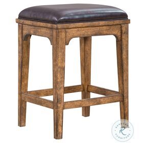 Ashford Chestnut Brown Upholstered Console Stool