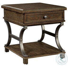 Wexford Natural Wood Tones Drawer Lamp Table
