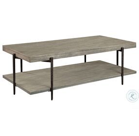 Bedford Park Gray And Forged Iron Rectangular Coffee Table