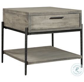 Bedford Park Gray And Forged Iron 1 Drawer End Table
