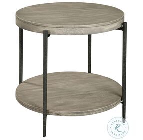 Bedford Park Gray And Forged Iron Round End Table