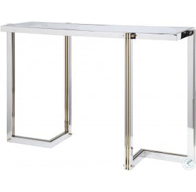 Locke Polished Nickel and Gold Console Table