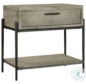 Bedford Park Gray And Forged Iron Nightstand