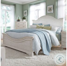 Bayside Antique White Cal. King Panel Bed