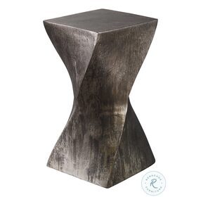 Euphrates Heavily Tarnished Silver Accent Table