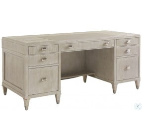 Greystone Pearl Gray Wire Brushed Avery Executive Desk