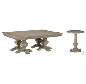 Wellington Estates Driftwood Rectangle Pedestal Occasional Table Set