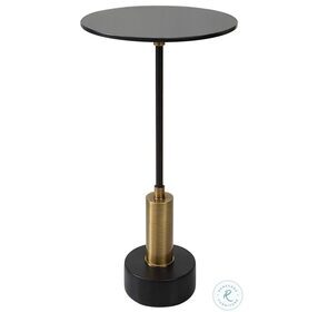Spector Satin Black and Brushed Brass End Table