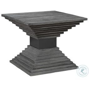 Andes Wire Brushed Gray Geometric Accent Table