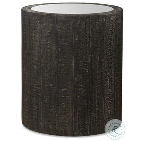 Sequoia Rustic Dark Walnut Mirrored Top Accent Table