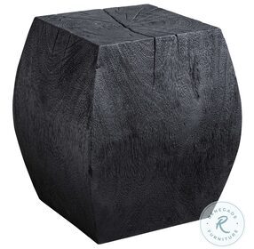 Grove Rustic Black Wooden Accent Stool