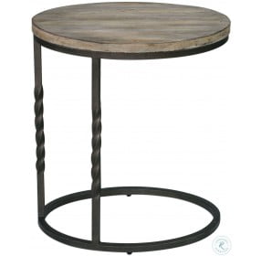 Tauret Aged Steel and Weathered Ivory Side Table