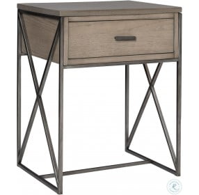 Cartwright Mushroom Gray and Brushed Pewter Side Table