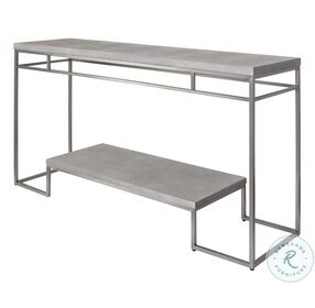 Clea Light Gray and Brushed Nickel Console Table