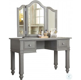 Lake House Stone Vanity Desk with Mirror