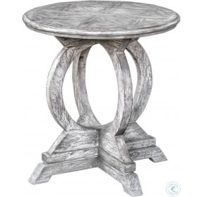 Maiva Aged White Accent Table