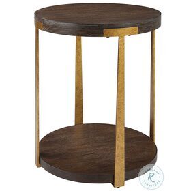 Palisade Rich Coffee And Antique Gold Side Table