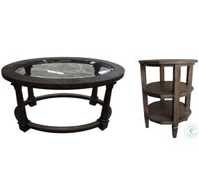 Linwood Brown Oval Occasional Table Set