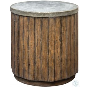 Maxfield Vineyard Fruitwood and Pewter Glaze Accent Table