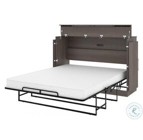 Nebula Bark Grey 67" Queen Cabinet Bed With Mattress