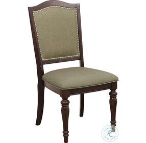 Marston Dark Cherry And Beige Side Chair Set of 2