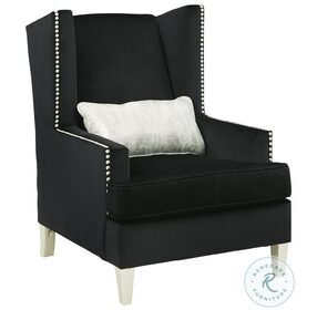 Harriotte Black Velvet Accent Chair