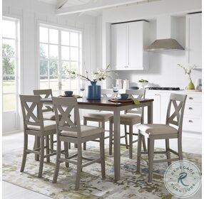 Thornton Gray And Russet 7 Piece Gathering Dining Table Set