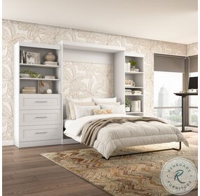 Pur White 126" Queen Wall Extra Storage Bed
