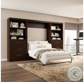 Pur Chocolate 131" Drawer Full Wall Bed