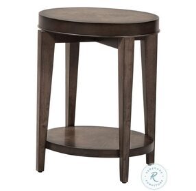Penton Espresso Stone Oval Chairside Table