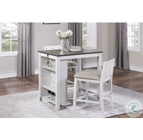 Daye Gray And White 3 Piece Counter Height Dining Set