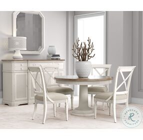 Palisade Brown And Off White Extendable Round Dining Room Set